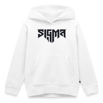 Glyphes Sigma dans la typographie difficile - Sweat Premium à capuche enfant bio - blanc - Devant - AI Model Kid Female (0cm)