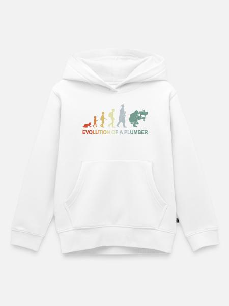 Klempner Evolution - Kinder Premium Organic Hoodie - Weiß