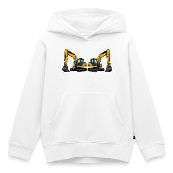 Bagger Fahrzeug Maschine - Kinder Premium Organic Hoodie - Weiß - Vorne - AI Model Kid Female (0cm)