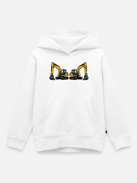 Bagger Fahrzeug Maschine - Kinder Premium Organic Hoodie - Weiß