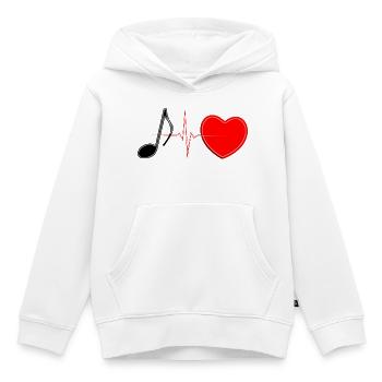 Music Heartbeat Lifeline – Romantic Musical Tee - Kids Premium Organic Hoodie - white - Front - AI Model Kid Female (0cm)