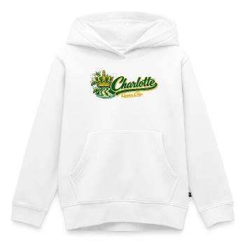 Design rétro vintage de Charlotte Queen City - Sweat Premium à capuche enfant bio - blanc - Devant - AI Model Kid Female (0cm)