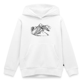 Königspitze silhouette Ortles-Alps summit design - Kids Premium Organic Hoodie - white - Front - AI Model Kid Female (0cm)
