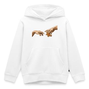 Lebkuchenplätzchen – Die Kreation – Lustiges Weihn - Kinder Premium Organic Hoodie - Weiß - Vorne - AI Model Kid Female (0cm)