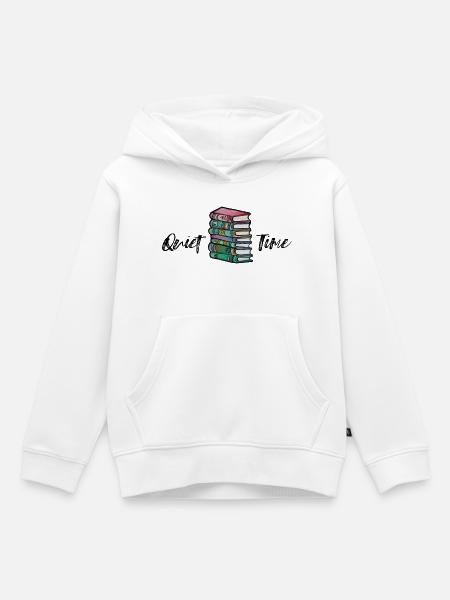 Lebendiger Stapel von Bücherillustrationen - Kinder Premium Organic Hoodie - Weiß