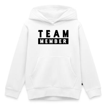 team_member- - Kids Premium Organic Hoodie - white - Front - AI Model Kid Female (0cm)