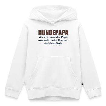 Hundepapa – Wie ein normaler Papa - Kinder Premium Organic Hoodie - Weiß - Vorne - AI Model Kid Female (0cm)