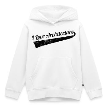 J’adore l’architecture - Sweat Premium à capuche enfant bio - blanc - Devant - AI Model Kid Female (0cm)