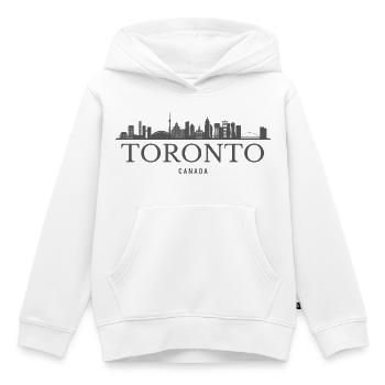 Toronto Canada, silhouette de Toronto - Sweat Premium à capuche enfant bio - blanc - Devant - AI Model Kid Female (0cm)