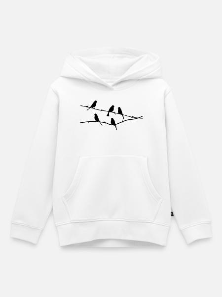 birds Vögel - Kinder Premium Organic Hoodie - Weiß