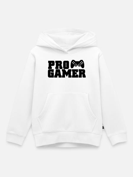 pro gamer - Kinder Premium Organic Hoodie - Weiß