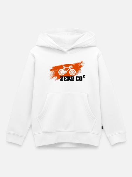 Zero CO2 - Sweat Premium à capuche enfant bio - blanc