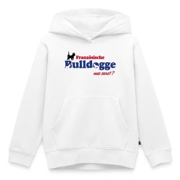 Französische Bulldogge Logo - Kinder Premium Organic Hoodie - Weiß - Vorne - AI Model Kid Female (0cm)