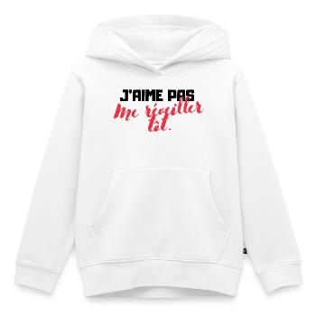 Anti-matinal - T-shirt humoristique - Sweat Premium à capuche enfant bio - blanc - Devant - AI Model Kid Female (0cm)