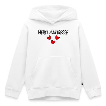 GELIEBTE. VIELEN DANK. DANKE HERRIN - Kinder Premium Organic Hoodie - Weiß - Vorne - AI Model Kid Female (0cm)