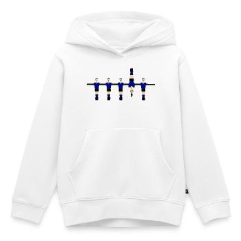 Figures bleues stylisées - Sweat Premium à capuche enfant bio - blanc - Devant - AI Model Kid Female (0cm)