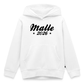 Malle 2026 - Kids Premium Organic Hoodie - white - Front - AI Model Kid Female (0cm)