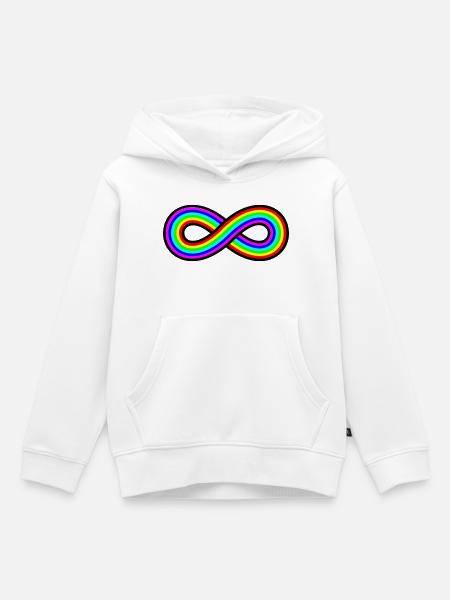 Autismus Regenbogen Unendlichkeit - Kinder Premium Organic Hoodie - Weiß