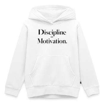 Disziplin Motivation Typografie - Kinder Premium Organic Hoodie - Weiß - Vorne - AI Model Kid Female (0cm)