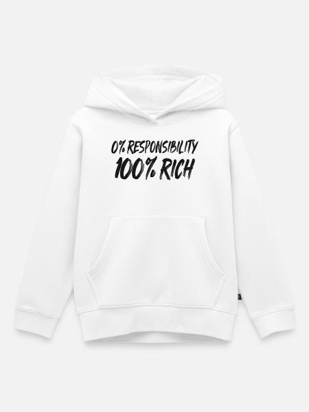 0% Verantwortung 100% Reichtum - Kinder Premium Organic Hoodie - Weiß