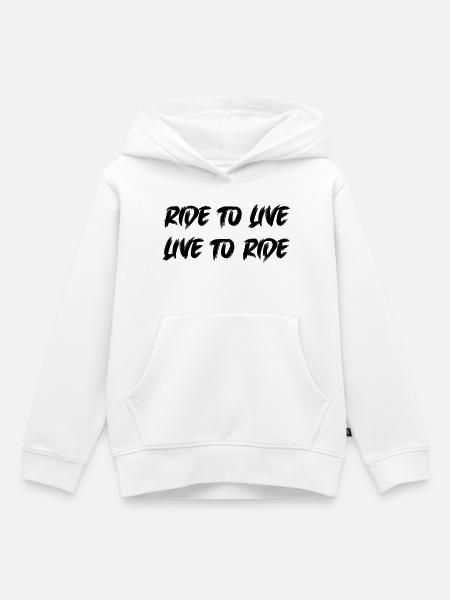 ride to live - Kinder Premium Organic Hoodie - Weiß