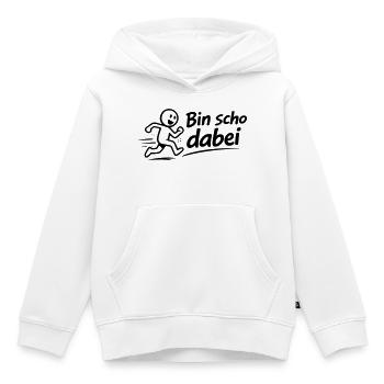 Bin scho dabei - Kinder Premium Organic Hoodie - Weiß - Vorne - AI Model Kid Female (0cm)