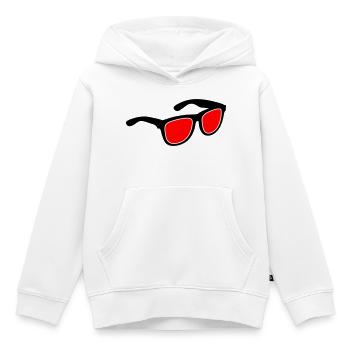 Lunettes de soleil - Sweat Premium à capuche enfant bio - blanc - Devant - AI Model Kid Female (0cm)
