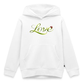 Love Schrift aus Grashalm mit Marienkäfer - Kinder Premium Organic Hoodie - Weiß - Vorne - AI Model Kid Female (0cm)