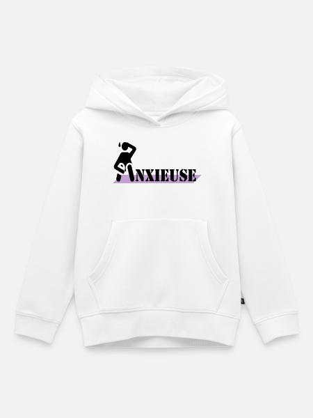 ängstlich - Kinder Premium Organic Hoodie - Weiß