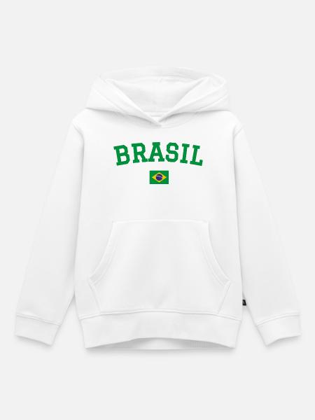 Brasilien Flagge Design Grün - Kinder Premium Organic Hoodie - Weiß