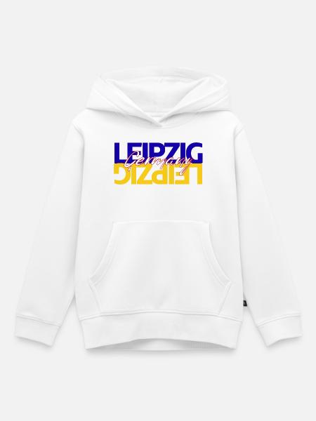 Leipzig Germany Schriftzug Overlay - Kinder Premium Organic Hoodie - Weiß