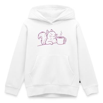 Squirrel Coffee Illustration Coffee Love - Kids Premium Organic Hoodie - white - Front - AI Model Kid Female (0cm)
