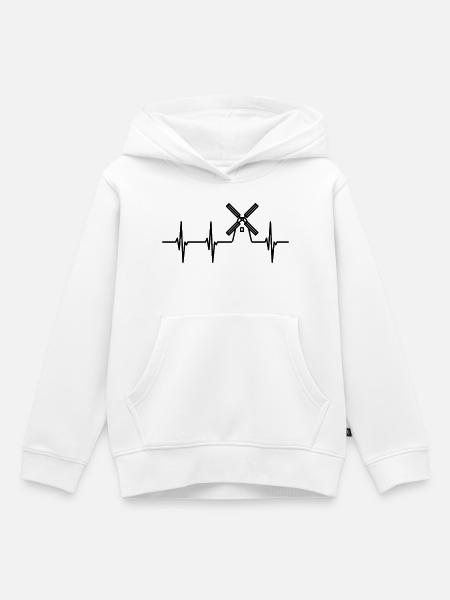 Windmühle Herzschlag - Kinder Premium Organic Hoodie - Weiß