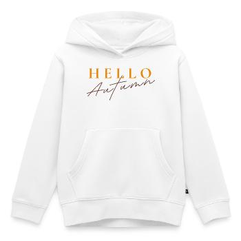 Hello Autumn | Moderner Herbst Spruch - Kinder Premium Organic Hoodie - Weiß - Vorne - AI Model Kid Female (0cm)