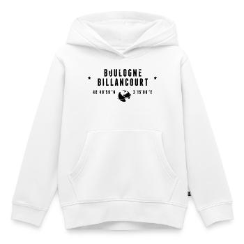 Boulogne Billancourt GPS-Koordinaten Globus - Kinder Premium Organic Hoodie - Weiß - Vorne - AI Model Kid Female (0cm)
