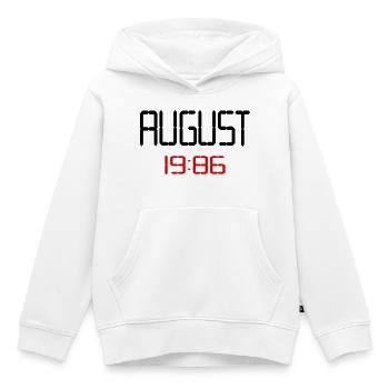 40. Geburtstag, August 1986 - Kinder Premium Organic Hoodie - Weiß - Vorne - AI Model Kid Female (0cm)