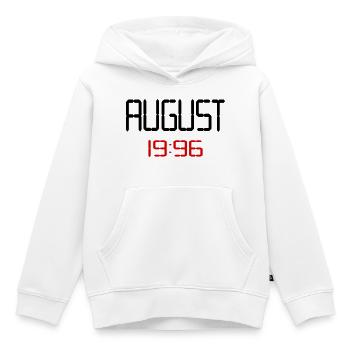 August 1996 - 30. Geburtstag - Kinder Premium Organic Hoodie - Weiß - Vorne - AI Model Kid Female (0cm)