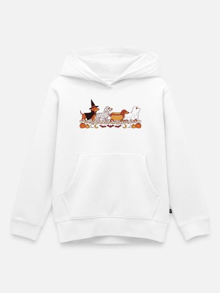 Halloween-Dackel - Kinder Premium Organic Hoodie - Weiß