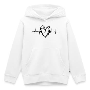 Scribble Herz EKG Herzschlag - Kinder Premium Organic Hoodie - Weiß - Vorne - AI Model Kid Female (0cm)
