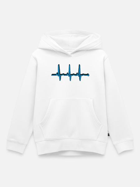 frequenz herzschlag - Kinder Premium Organic Hoodie - Weiß