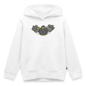 Vogel fett und witzig - Kinder Premium Organic Hoodie - Weiß - Vorne - AI Model Kid Female (0cm)