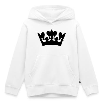 Image d’un dessin de couronne # - Sweat Premium à capuche enfant bio - blanc - Devant - AI Model Kid Female (0cm)