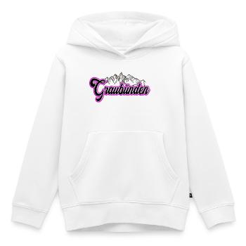 Graubünden Berglandschaft Schrift - Kinder Premium Organic Hoodie - Weiß - Vorne - AI Model Kid Female (0cm)