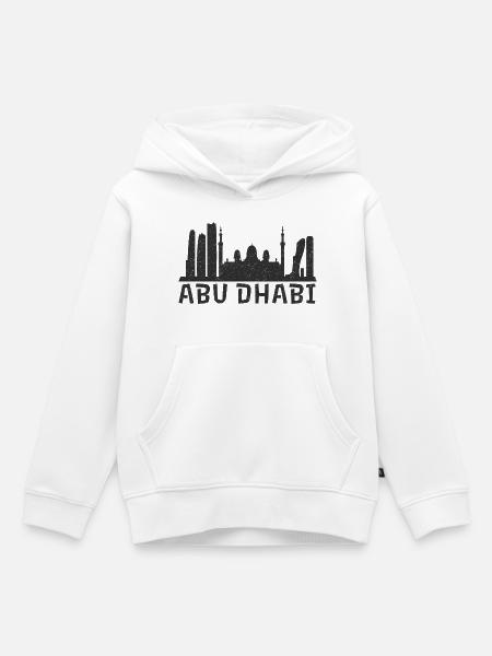 Abu Dhabi Nightscape - Kinder Premium Organic Hoodie - Weiß