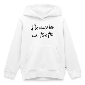 I would drink bin eun tchotte, humor chti du Nord - Kids Premium Organic Hoodie - white - Front - AI Model Kid Female (0cm)