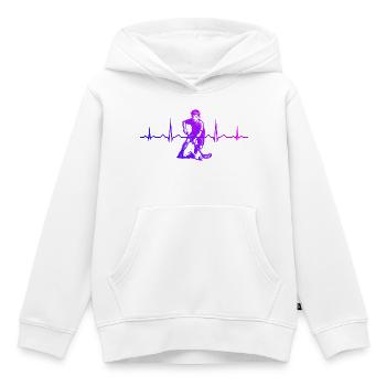 Conception vintage de floorball pour floorball - Sweat Premium à capuche enfant bio - blanc - Devant - AI Model Kid Female (0cm)