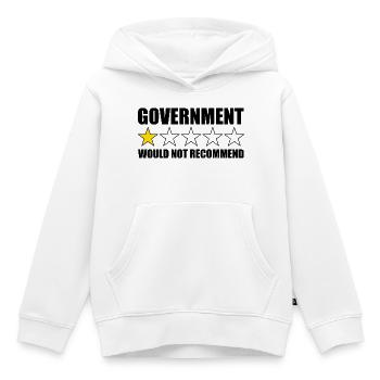 Die Regierung würde es nicht empfehlen. Anti-Regie - Kinder Premium Organic Hoodie - Weiß - Vorne - AI Model Kid Female (0cm)