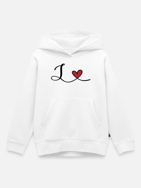 Buchstabe L Initiale - Kinder Premium Organic Hoodie - Weiß