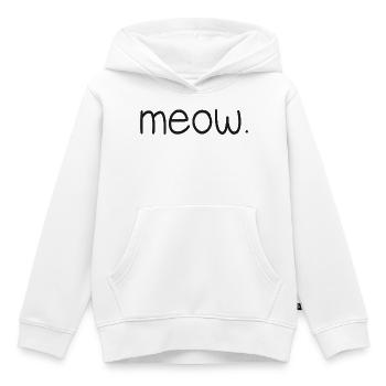Graphique de mots miaulés avec point - Sweat Premium à capuche enfant bio - blanc - Devant - AI Model Kid Female (0cm)