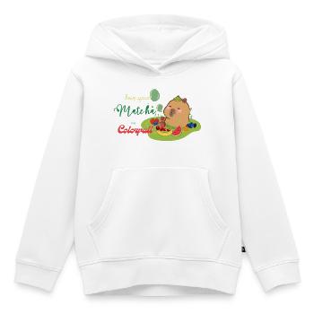 Verspielte Obstbärenplatte - Kinder Premium Organic Hoodie - Weiß - Vorne - AI Model Kid Female (0cm)